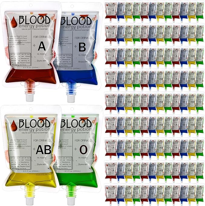 Zubebe 100 Pcs Blood Bags for Drinks Halloween