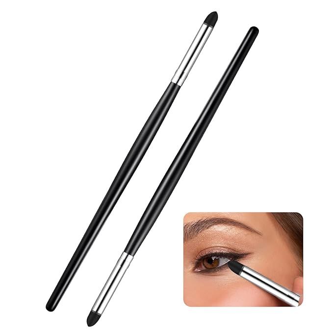 Zubebe 2 Pcs Eyeliner Smudge Brush Pencil Soft